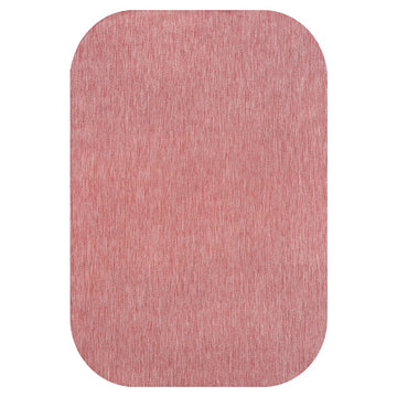 Miles Modern Minimalist Radius Corner Solid Indoor/Outdoor Area Rug